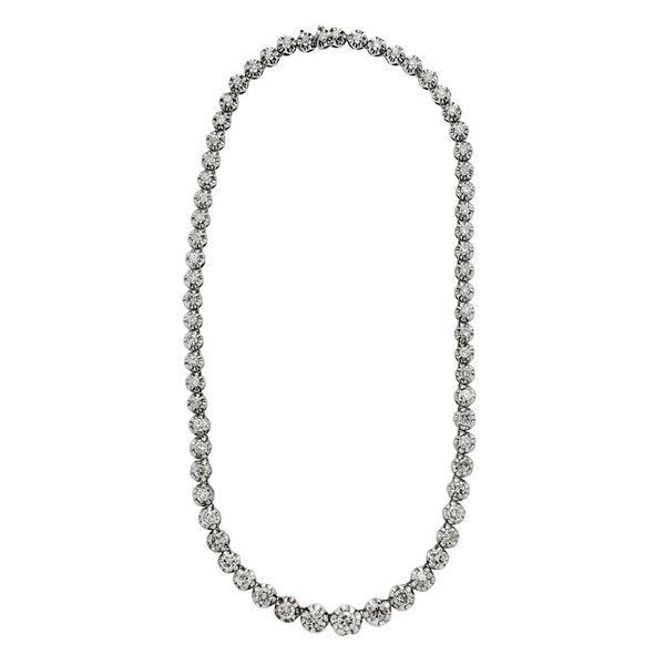 Necklace in white gold and diamonds  - Auction Antique Jewellery and Modern  - Curio - Casa d'aste in Firenze