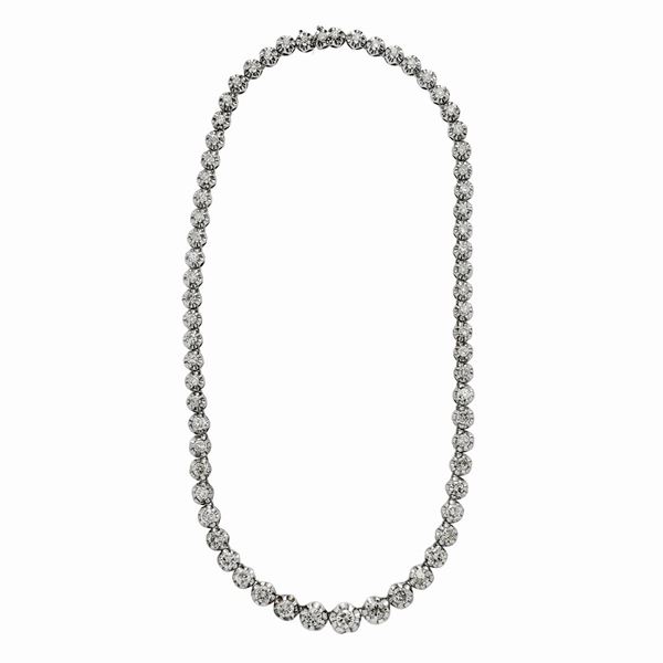 Collier in oro bianco e diamanti  - Asta Gioielli Antichi e Moderni  - Curio - Casa d'aste in Firenze