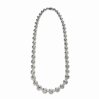 Collana in Oro Giallo, Argento e Diamanti