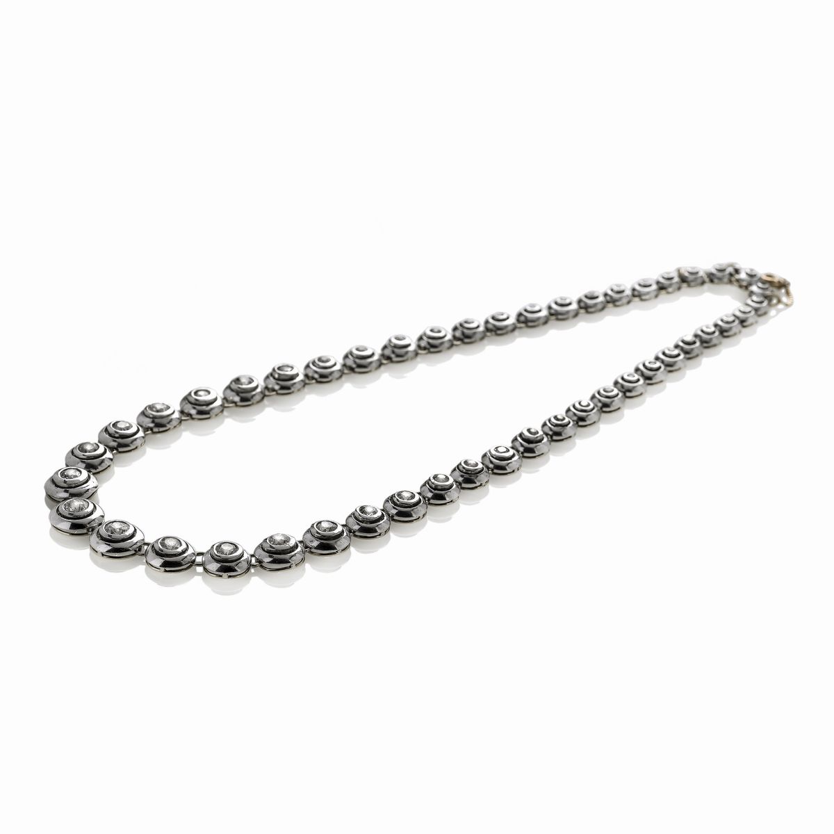 Collana in Oro Giallo, Argento e Diamanti