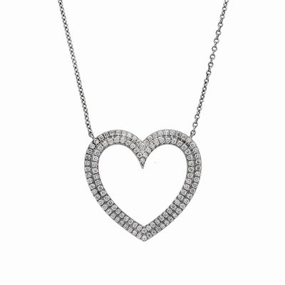 Collana con Cuore in Platino e Diamanti Tiffany & Co