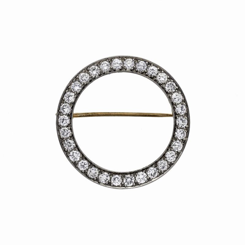 Spilla in Oro Giallo, Palladio e Diamanti Tiffany & Co
