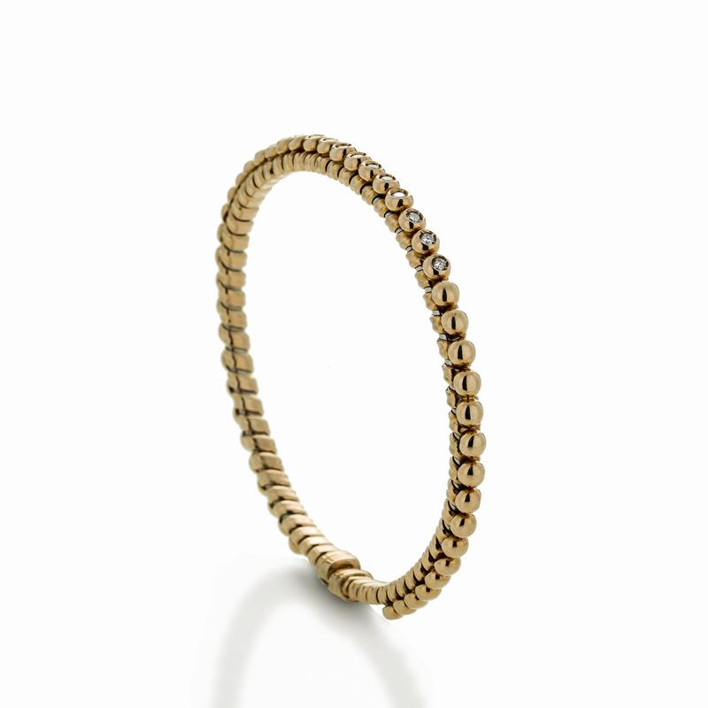 Bracciale Semirigido in Oro Giallo e Diamanti
