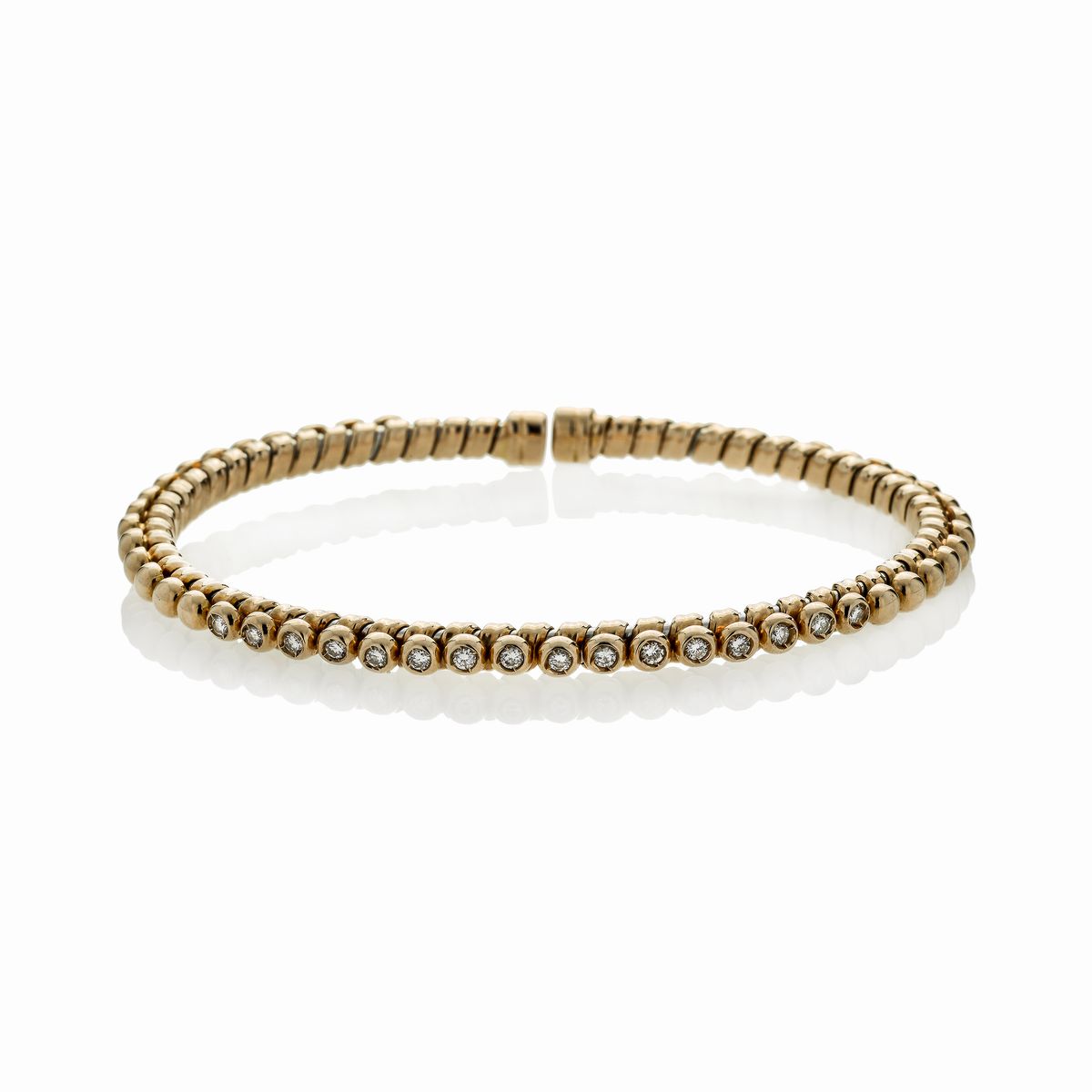 Bracciale Semirigido in Oro Giallo e Diamanti