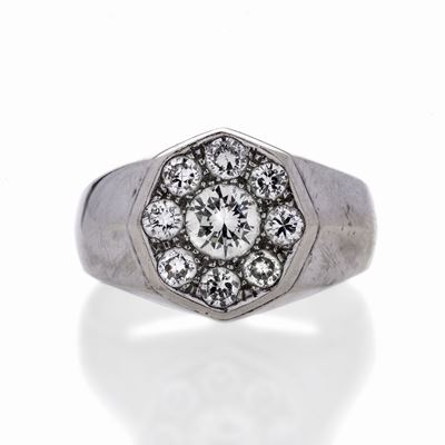 Anello in Oro Bianco e Diamanti