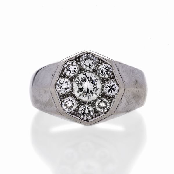 Anello in oro bianco e diamanti