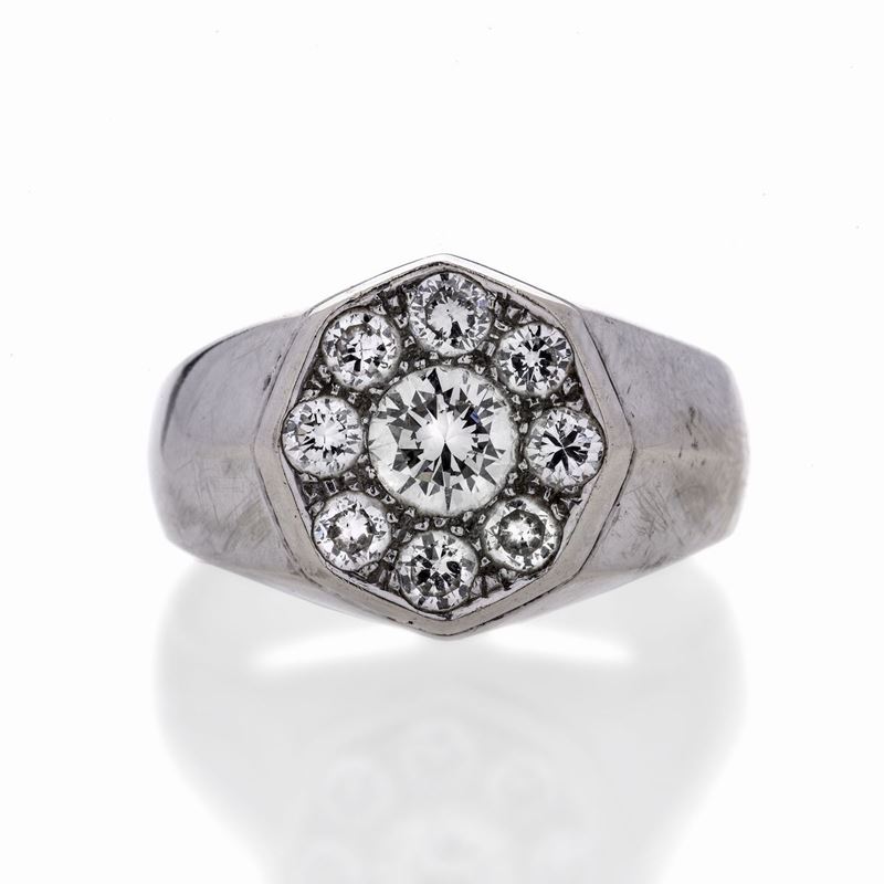 Anello in Oro Bianco e Diamanti