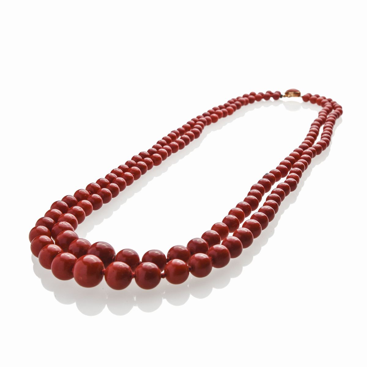Collana in Oro Giallo e Corallo Rosso