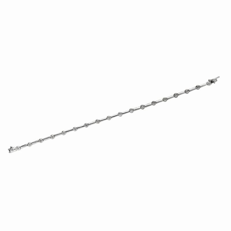 Bracciale Tennis in Oro Bianco e Diamanti