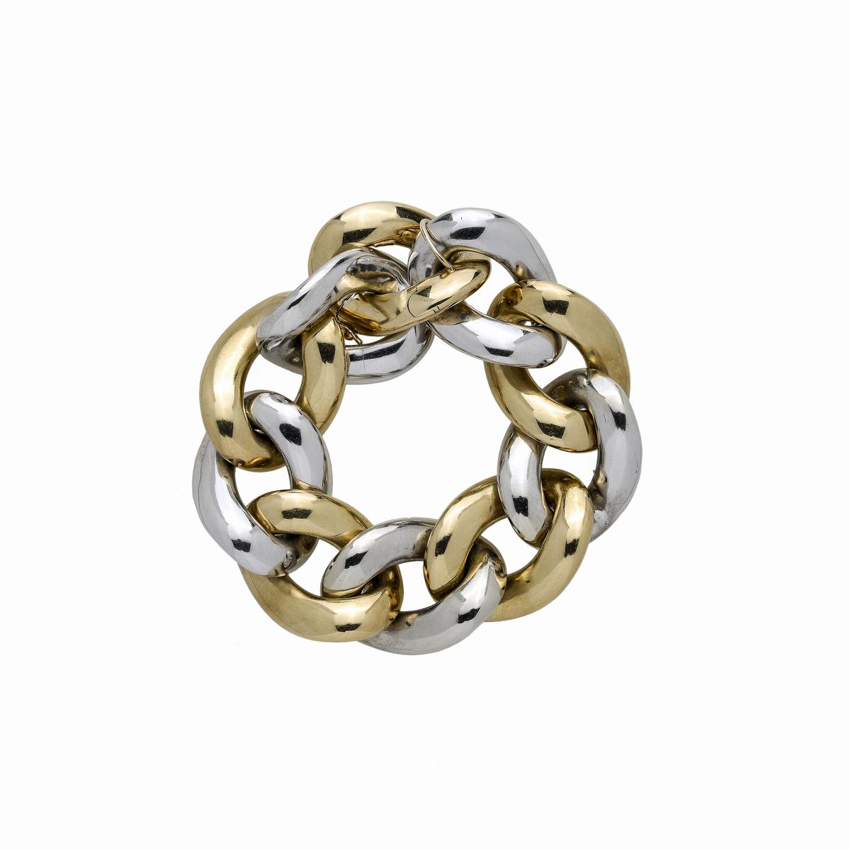 Grande Bracciale in Oro Giallo e Bianco