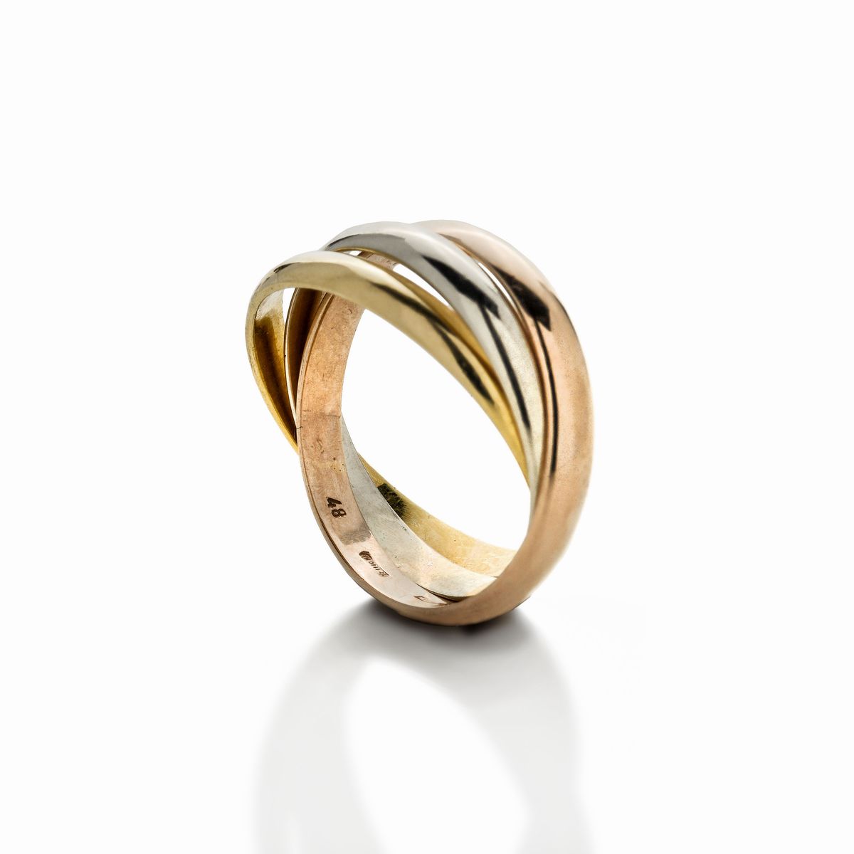 Anello in Oro Giallo, Oro Bianco e Oro Rosa