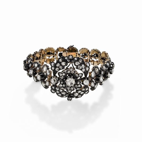 Bracciale in oro a basso titolo e diamanti