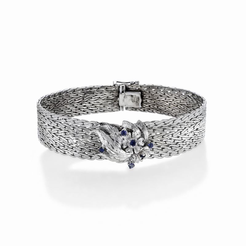 Bracciale in Oro Bianco e Zaffiri
