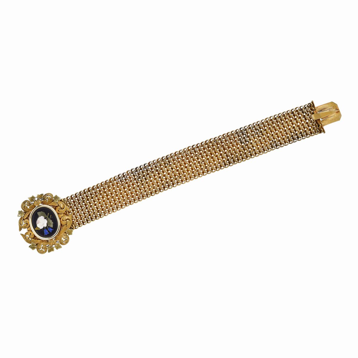 Bracciale in Oro Giallo e Commesso in Pietre Dure