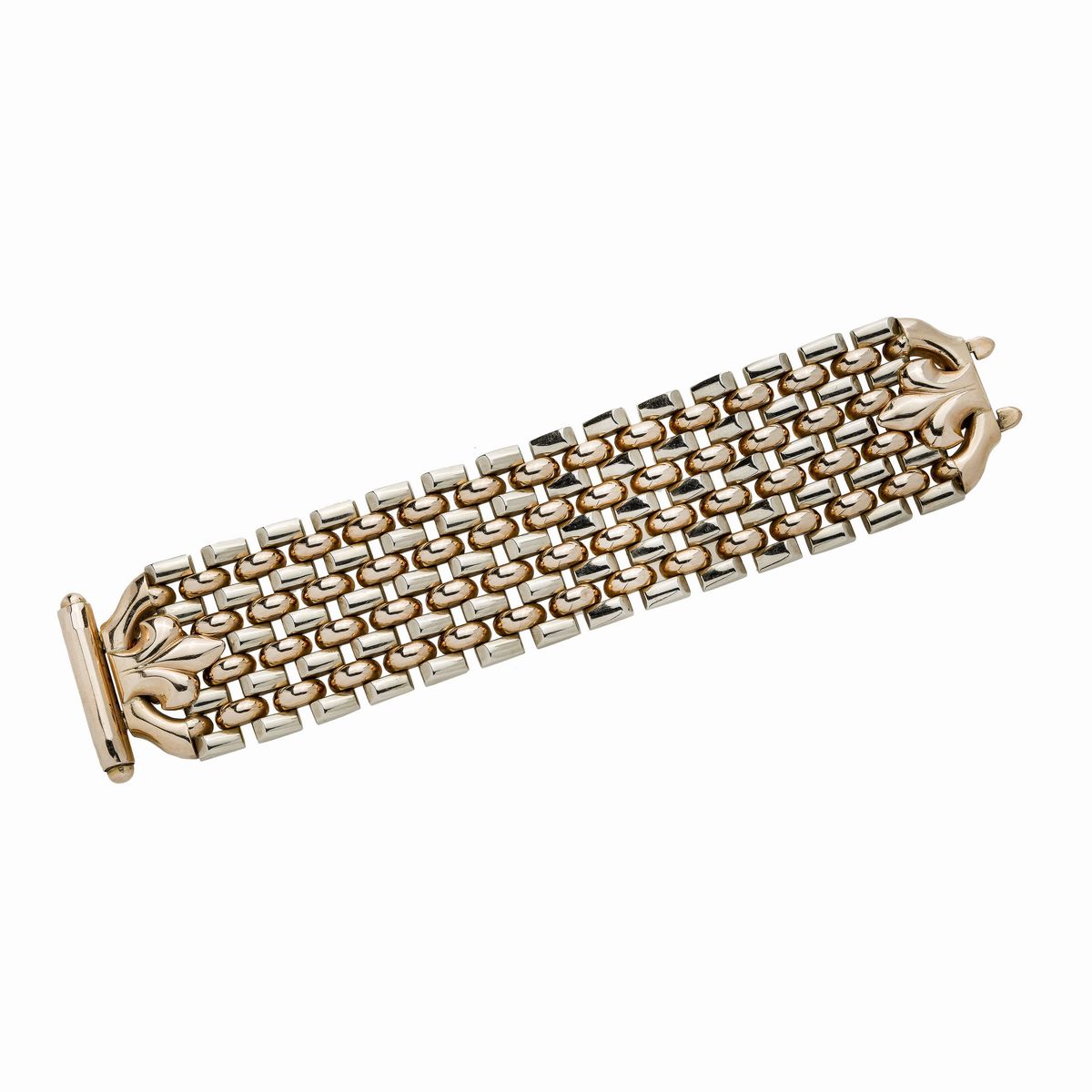 Alto Bracciale in Oro Rosa e Oro Giallo