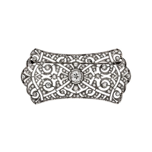 Brooch in platinum and diamonds  - Auction Antique Jewellery, Modern and Watches - Curio - Casa d'aste in Firenze