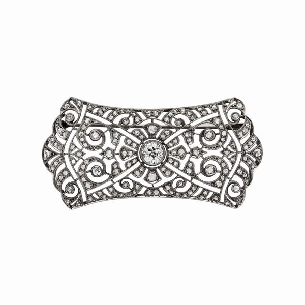 Brooch in platinum and diamonds  - Auction Antique Jewellery, Modern and Watches - Curio - Casa d'aste in Firenze