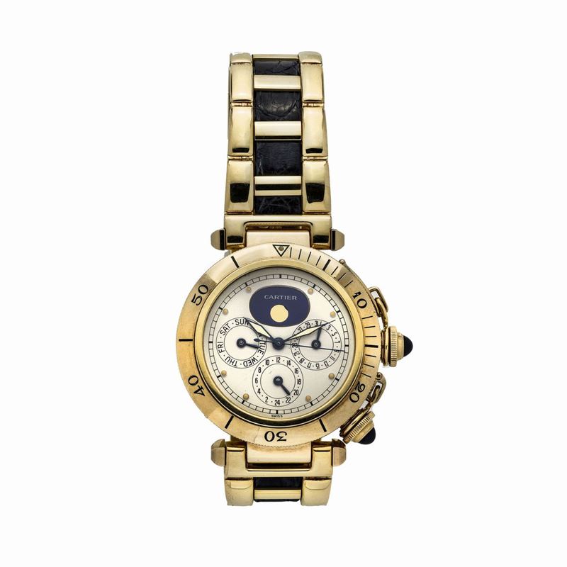 Orologio da Polso in Oro Giallo Pasha Chronograph Cartier
