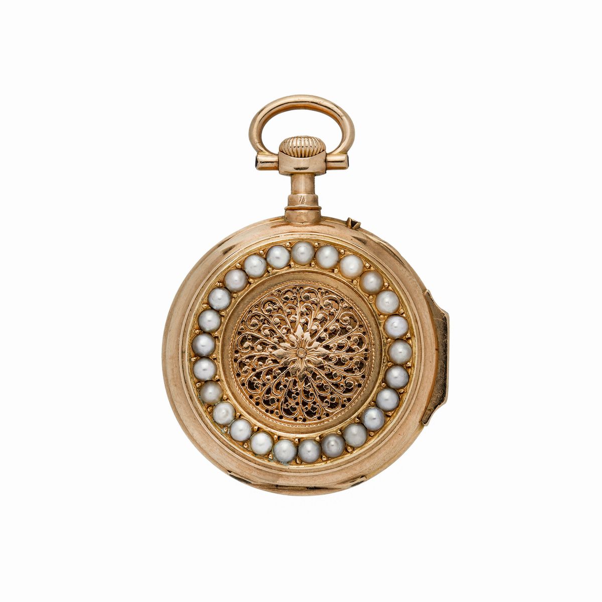 Orologio da Tasca in Oro Giallo e Microperle