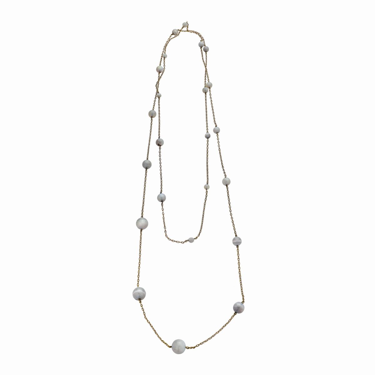 Lunga Collana in Oro Giallo e Opale