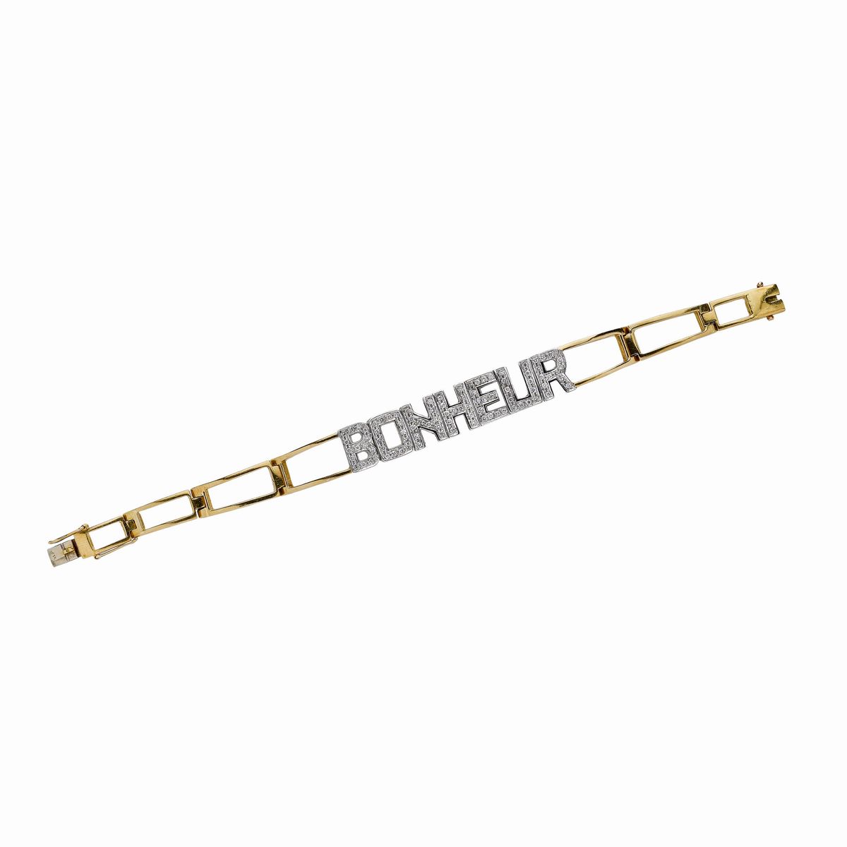Bracciale in Oro Giallo, Oro Bianco e Diamanti