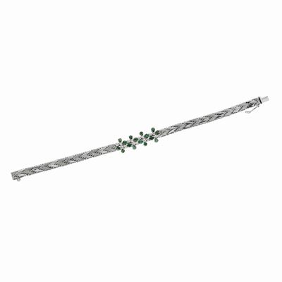 Bracciale in Oro Bianco e Smeraldi