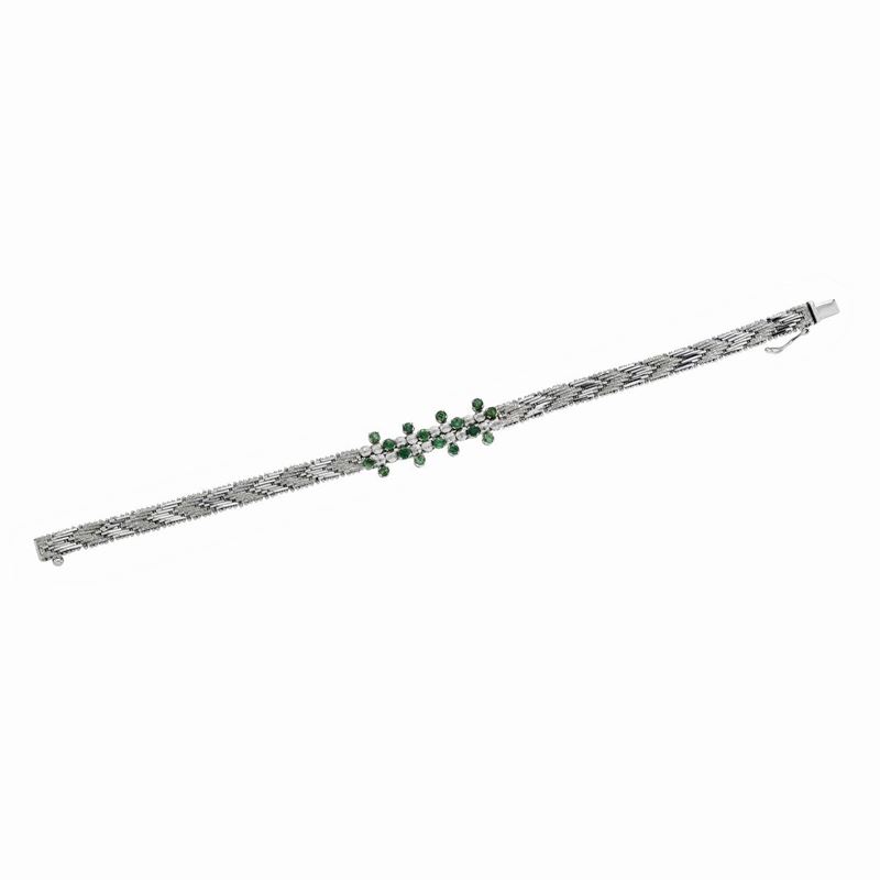 Bracciale in Oro Bianco e Smeraldi