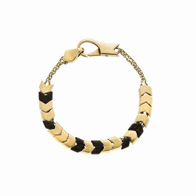 Bracciale in Oro Giallo e Legno