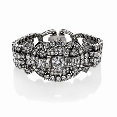 Importante Bracciale in Platino e Diamanti
