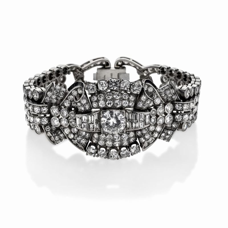 Importante Bracciale in Platino e Diamanti