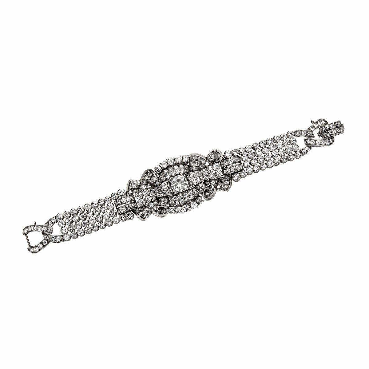 Importante Bracciale in Platino e Diamanti