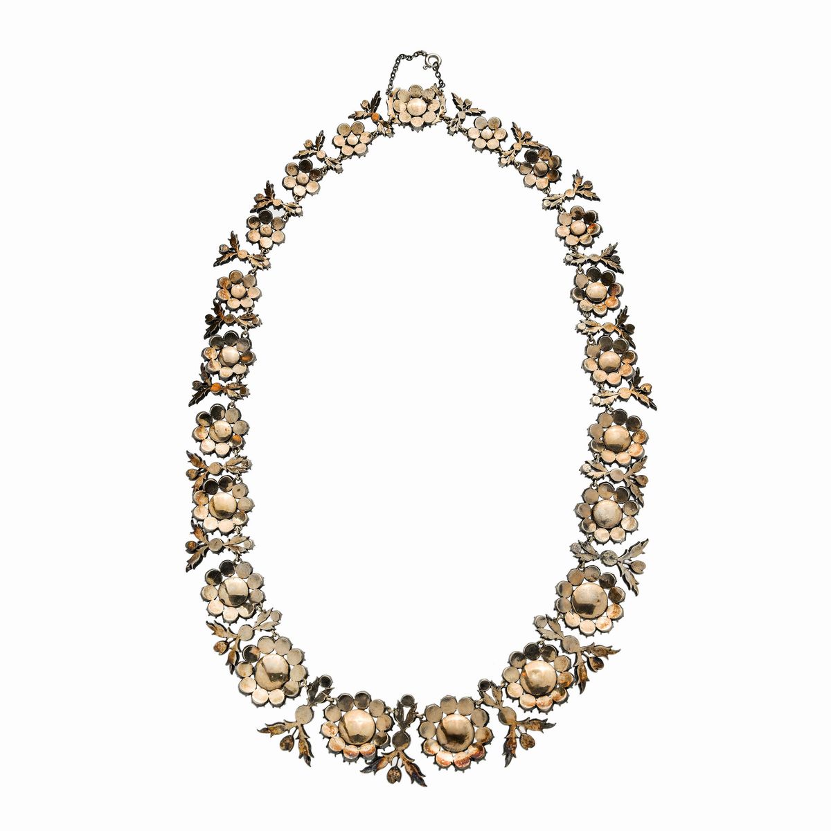 Importante Collier in Oro a Basso Titolo, Argento e Diamanti