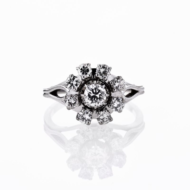 Anello in Oro Bianco e Diamanti