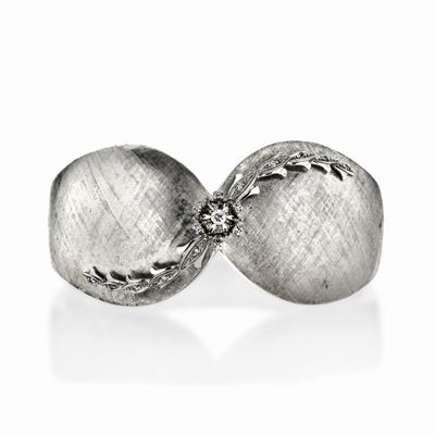 Bracciale Rigido in Oro Bianco e Diamanti