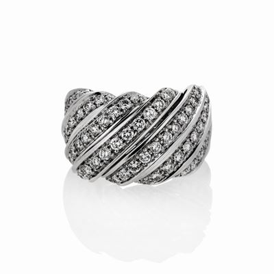 Anello in Oro Bianco e Diamanti Salvini