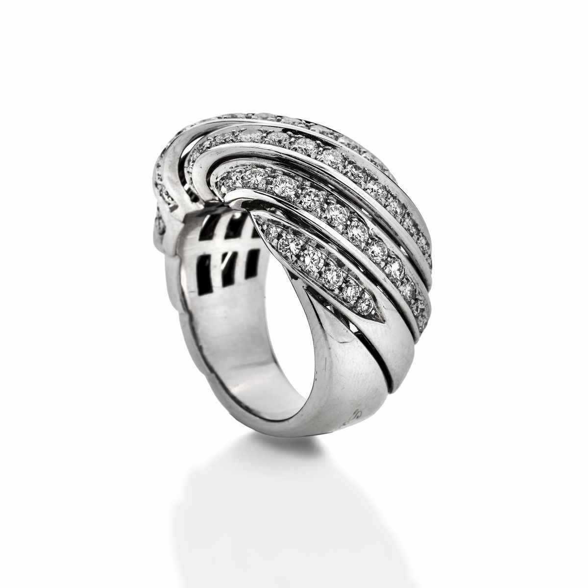 Anello in Oro Bianco e Diamanti Salvini