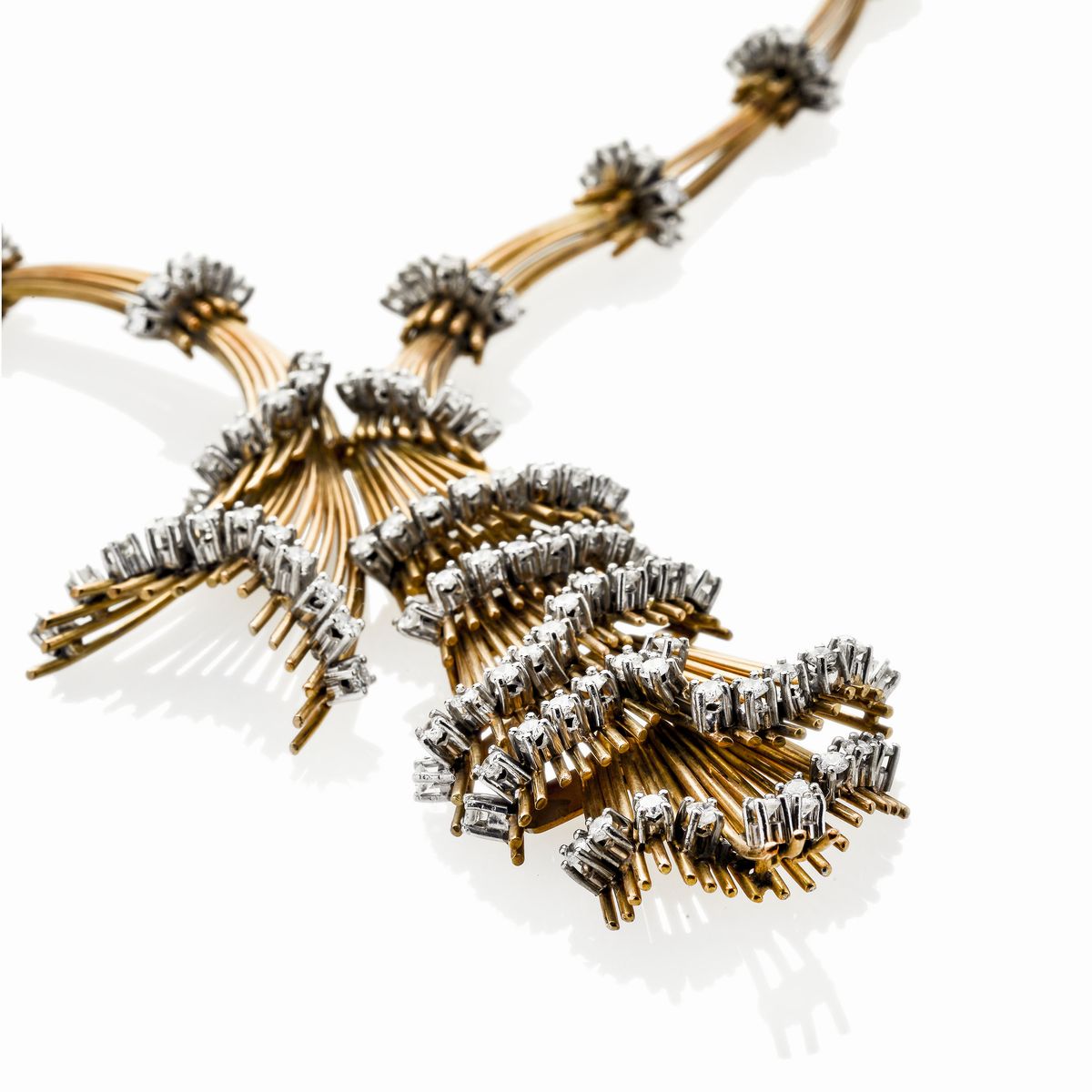 Grande Collier Semirigido in Oro Giallo e Diamanti