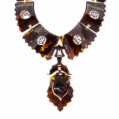 Importante Collana in Oro Giallo e Tartaruga