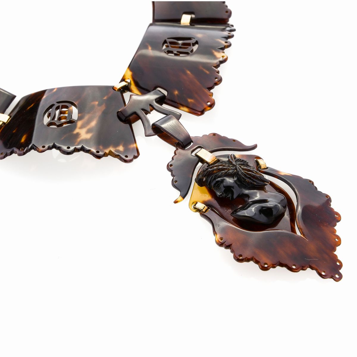 Importante Collana in Oro Giallo e Tartaruga