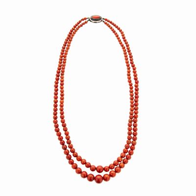 Collana in Argento e Corallo Rosso