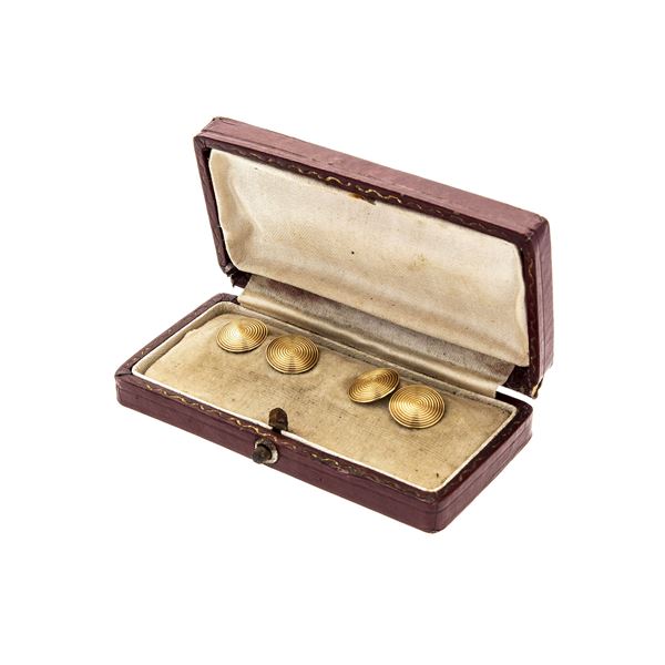 Pair of cufflinks in yellow gold  - Auction Auction of Antique Jewelry, Modern and watches - Curio - Casa d'aste in Firenze