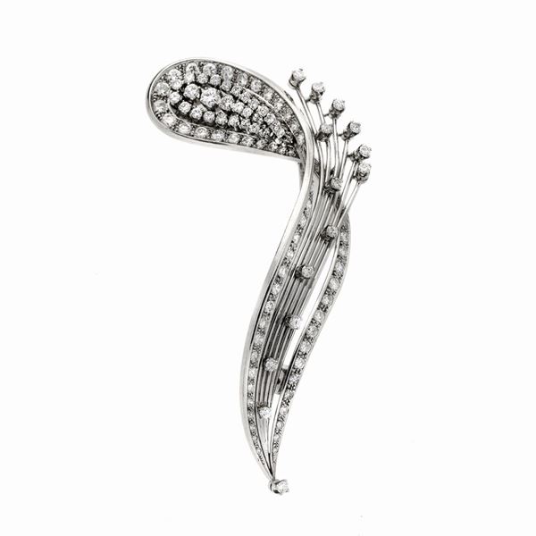Spilla in platino e diamanti