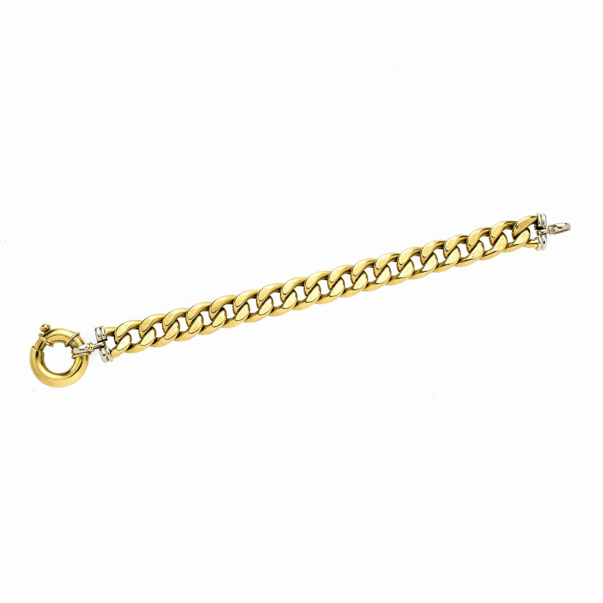 Bracciale a Maglie in Oro Giallo e Oro Bianco