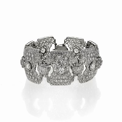 Importante Bracciale in Platino e Diamanti