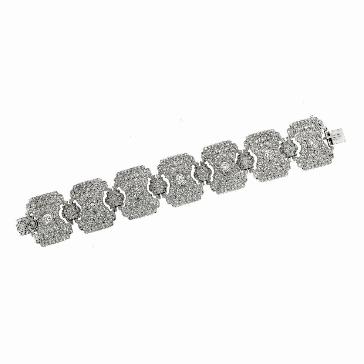 Importante Bracciale in Platino e Diamanti