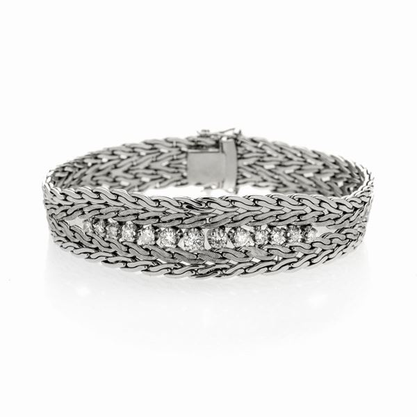 Bracciale in oro bianco e diamanti
