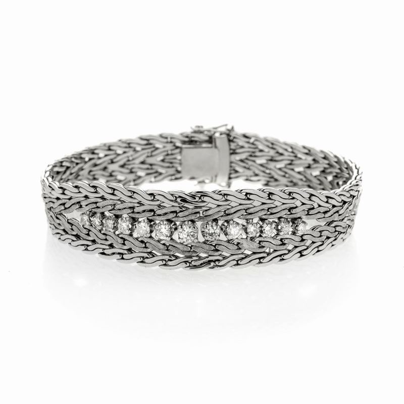 Bracciale in Oro Bianco e Diamanti