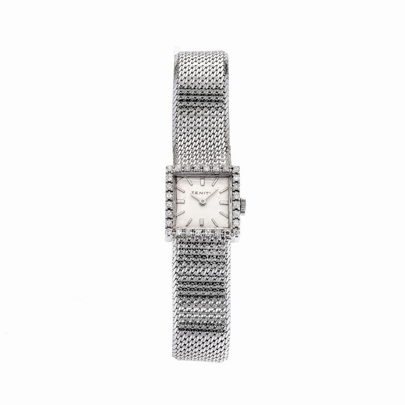 Orologio da Signora in Oro Biacno e Diamanti Zenith
