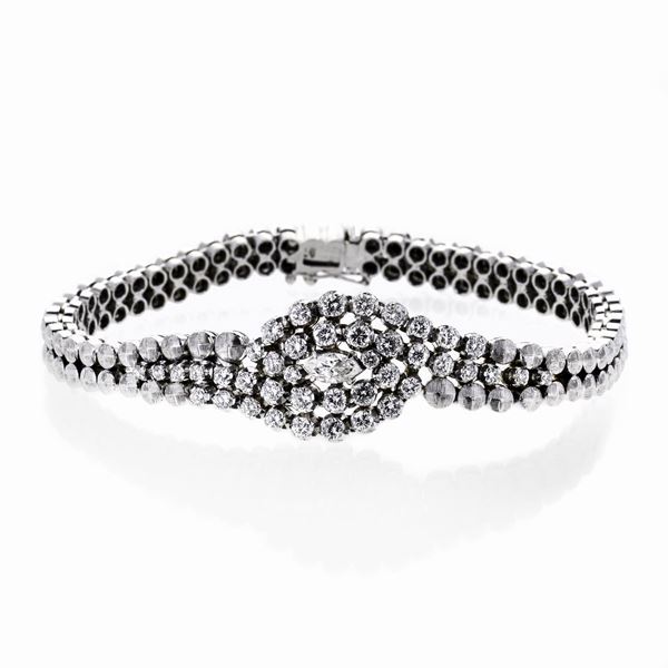 Bracciale in oro bianco e diamanti