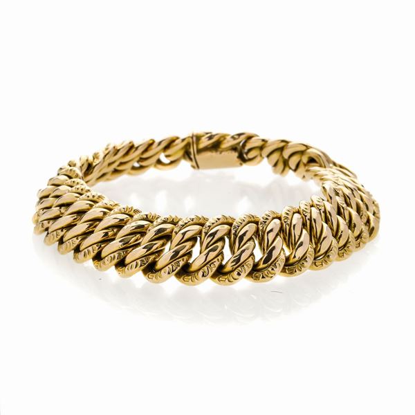 Bracciale a maglie in oro giallo
